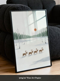 Rehe im verschneiten Wald