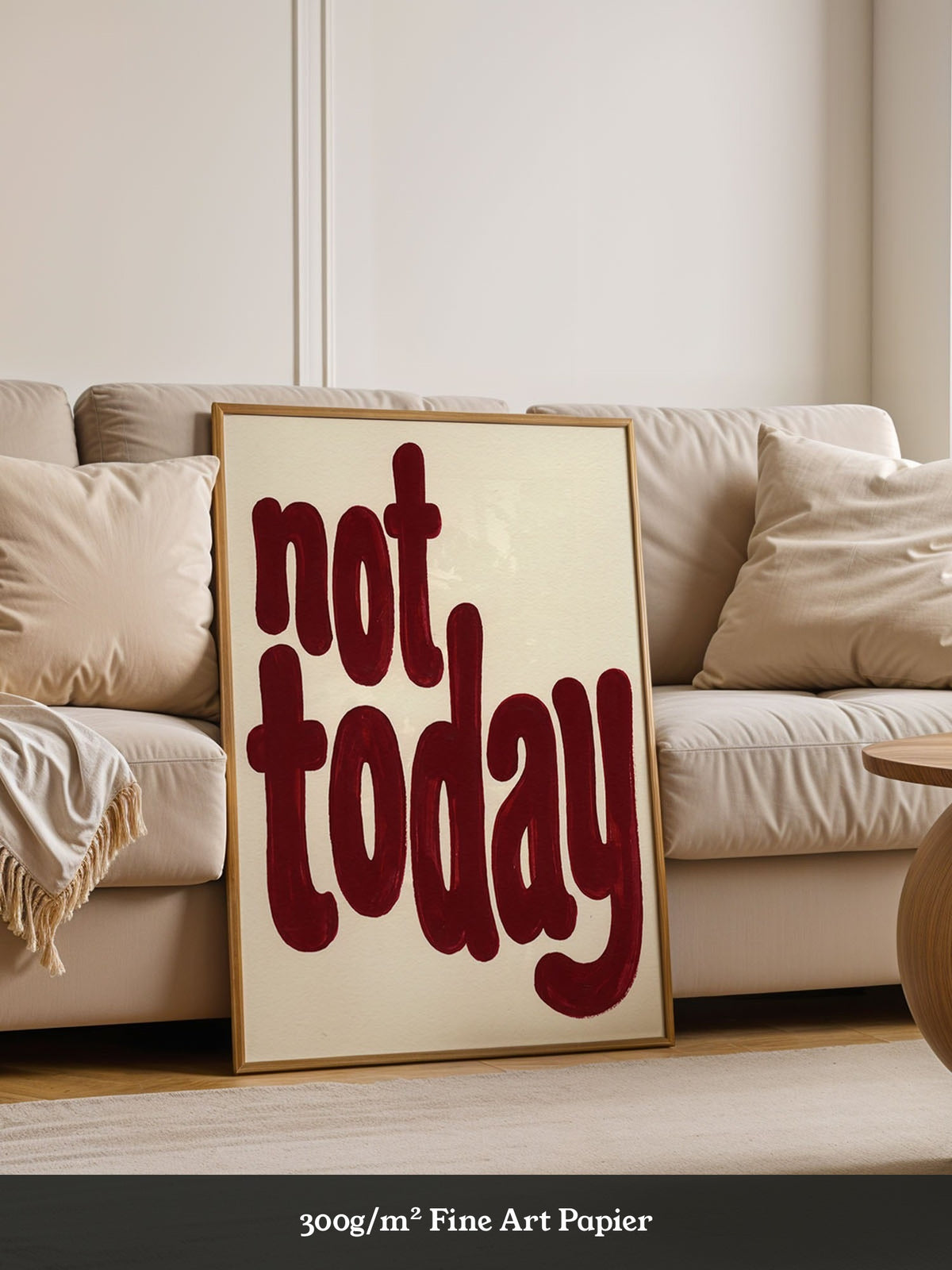 Not Today Rot Typografie