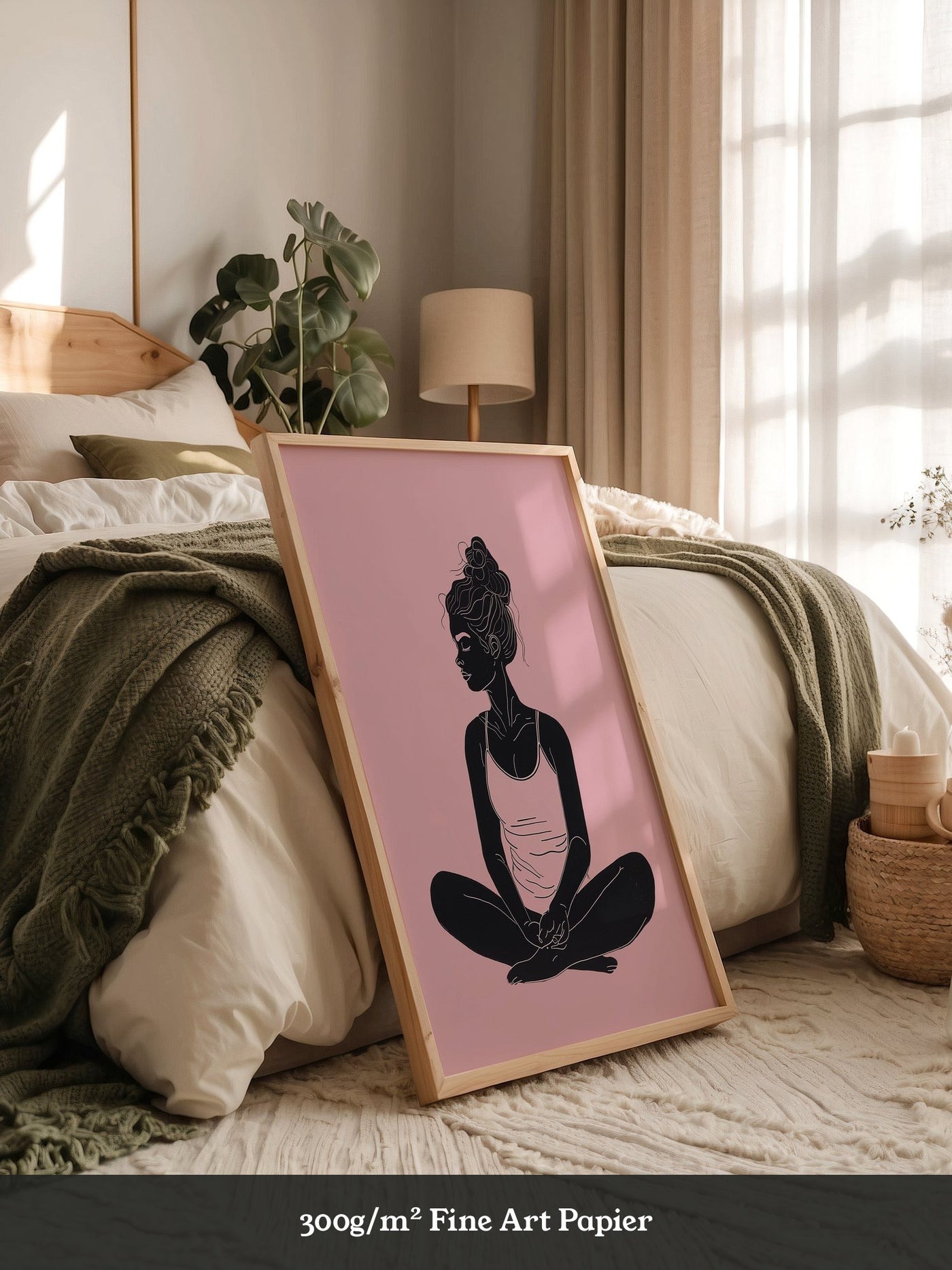 Sitzende Frau Silhouette Rosa