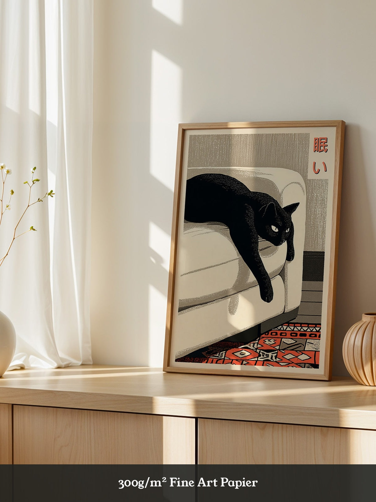 Schwarze Katze Retro-Design
