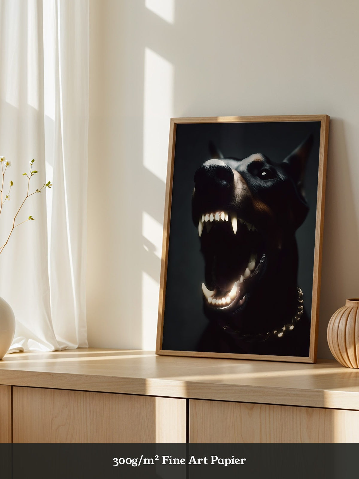 Dobermann Leuchtende Zähne