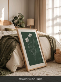 Blumenstrichzeichnung auf Grün