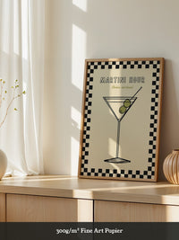 Martiniglas Oliven Retro-Muster