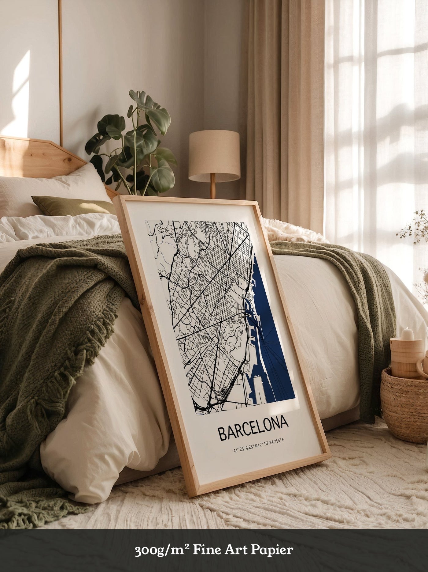 Barcelona Stadtkarte Blau Weiß