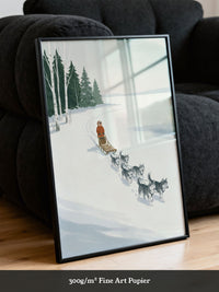 Huskyschlitten Winterlandschaft
