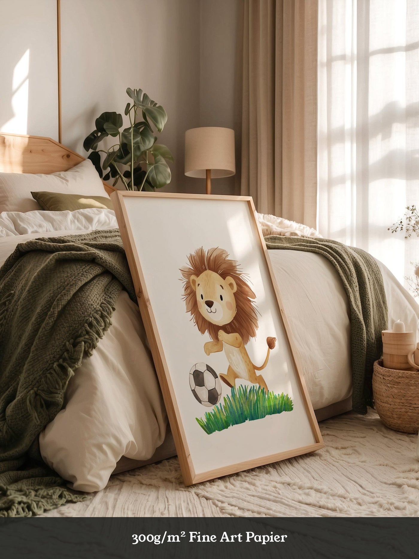 Löwe Fußball Illustration verspielt