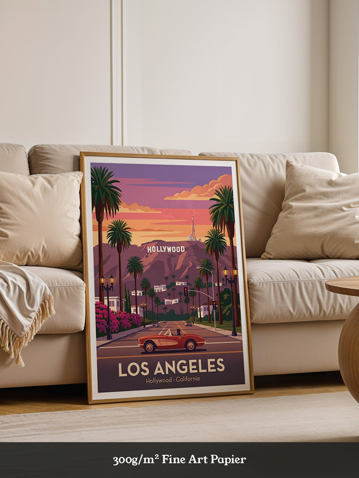 Hollywood Palmen Retro Sonnenuntergang
