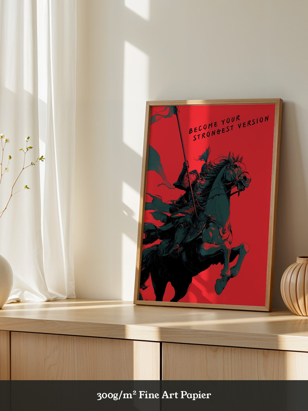 Ritter auf Pferd Rot-Schwarz