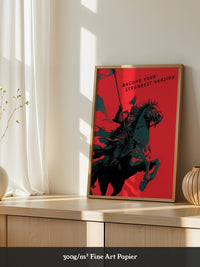 Ritter auf Pferd Rot-Schwarz