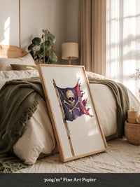 Piratenflagge Aquarell Vintage