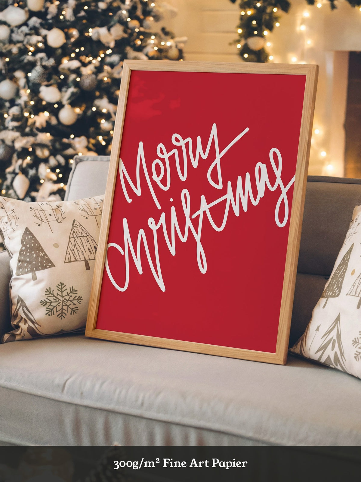 Weihnachtsgruß Kalligrafie Rot