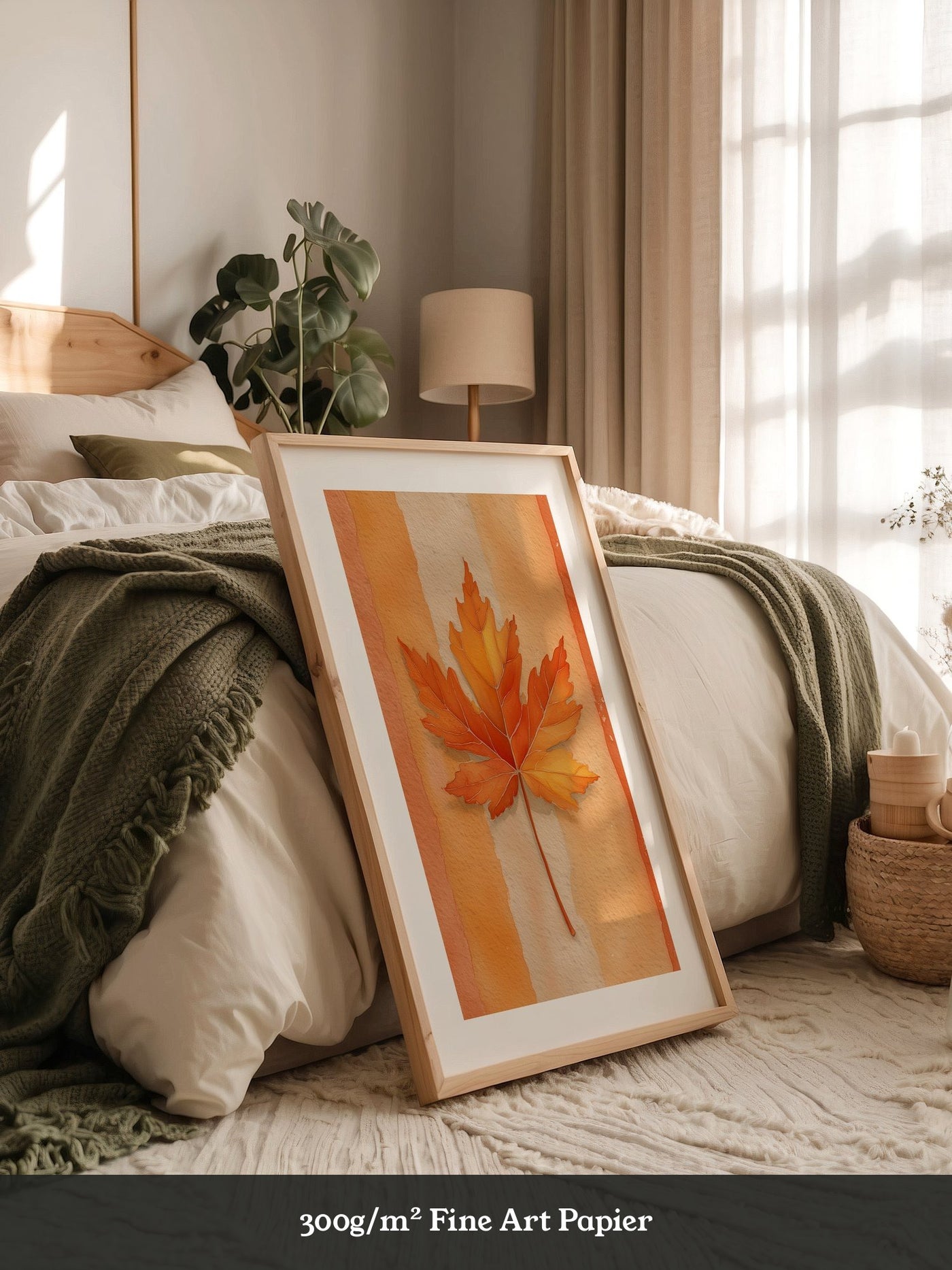 Herbstblatt Aquarell Orange