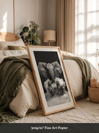 Elefant Schaum schwarzweiß