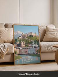 Salzburg Altstadt Pastellansicht