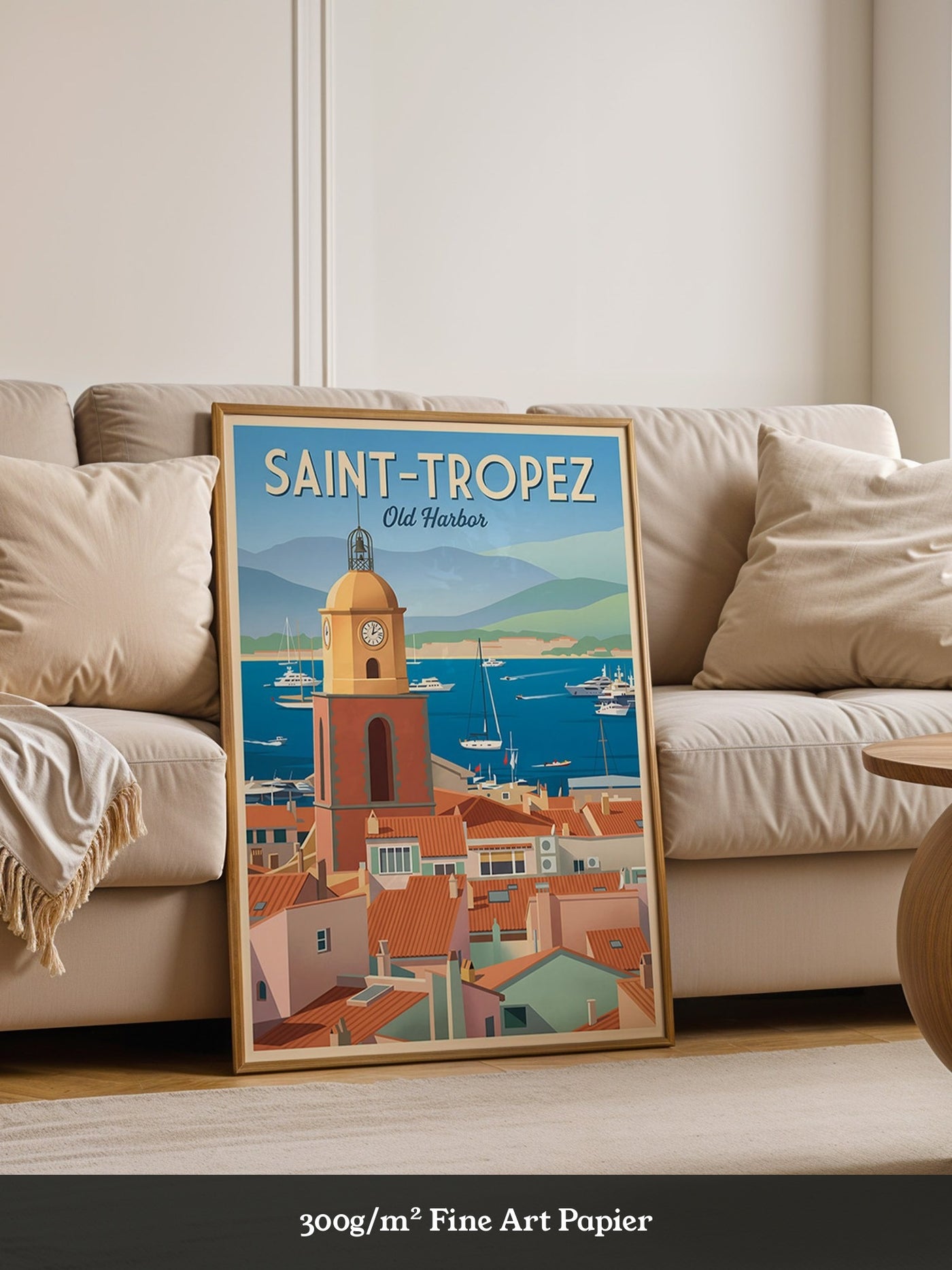 Saint-Tropez Hafen Retro Stil