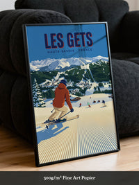 Skifahrer Berge Retro