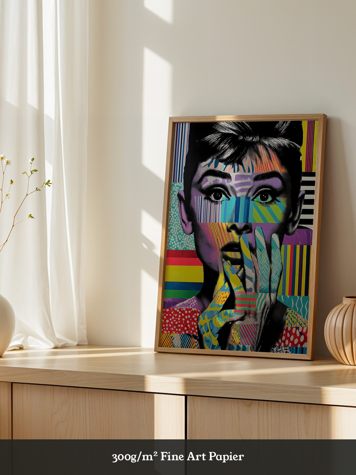 Pop-Art Gesicht Streifenmuster