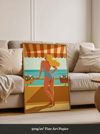 Strandschönheit Retro Illustration