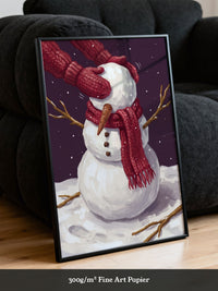 Schneemann Winter Rot