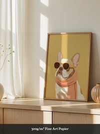 Französische Bulldogge Sonnenbrille Retro