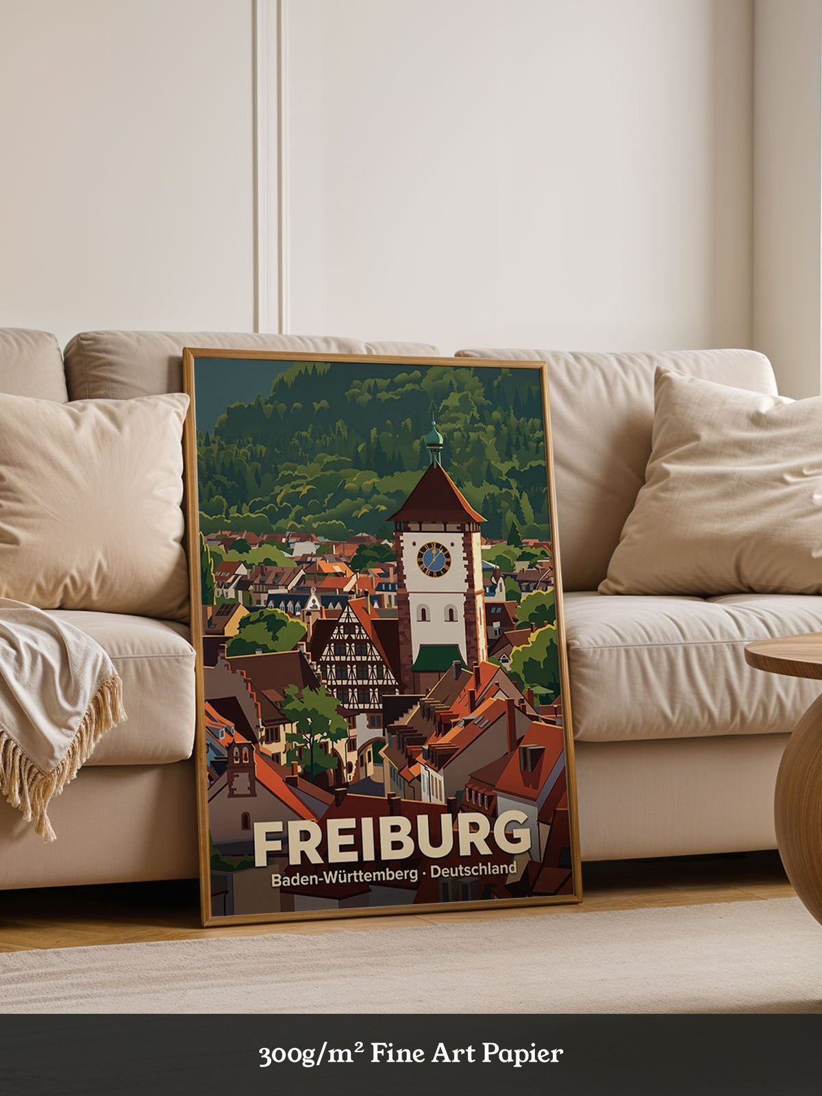 Freiburg Stadtansicht Illustration