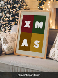XMAS Buchstaben Retrofarben