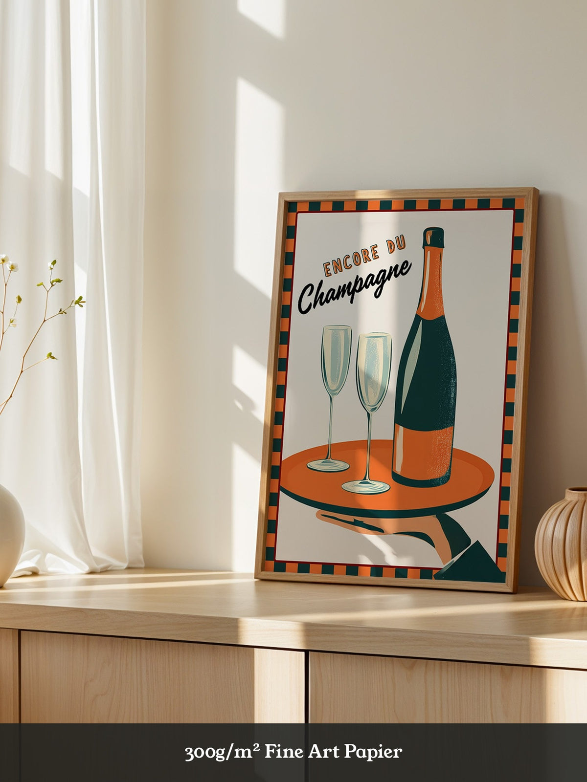 Champagner Tablett Retro Stil