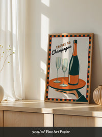 Champagner Tablett Retro Stil