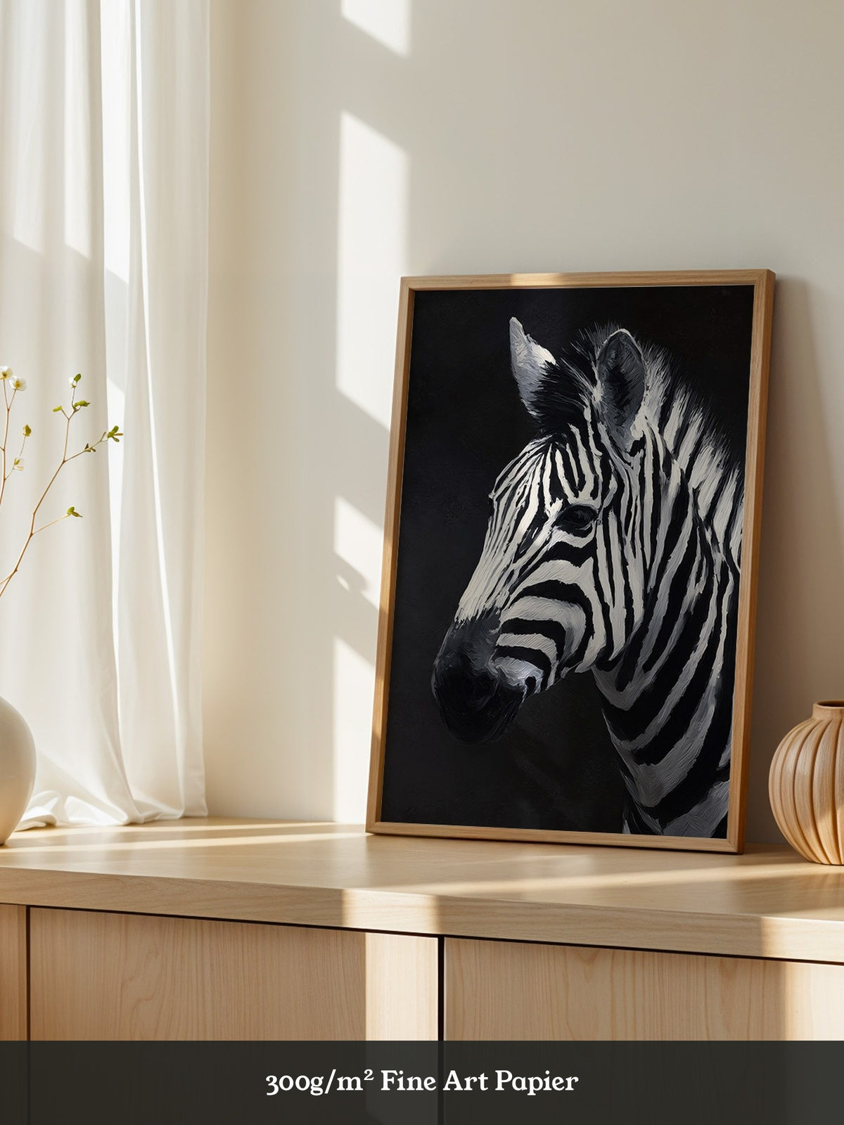 Zebra Profil schwarzweiß Pinselstriche