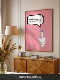 Ente Toilette Lesend Cartoon