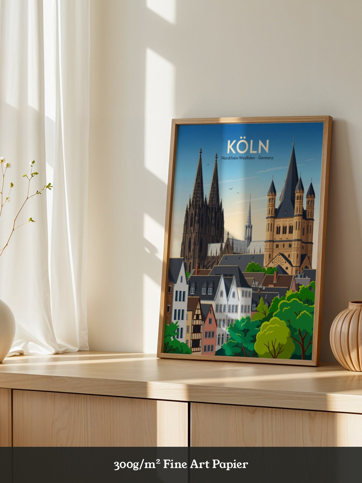 Kölner Dom Altstadt Pastellfarben