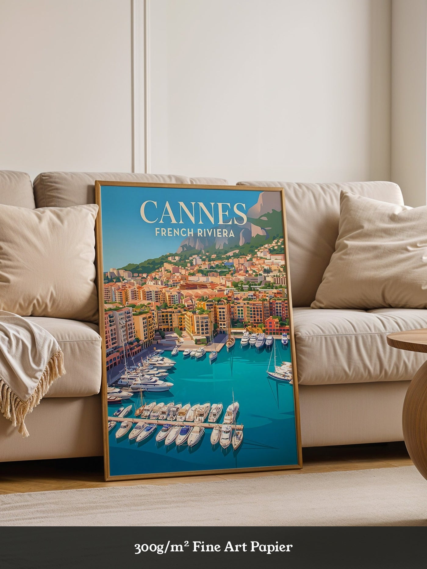 Cannes Hafen Malerei Retro
