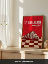 Croissant Vintage Grafik Stil