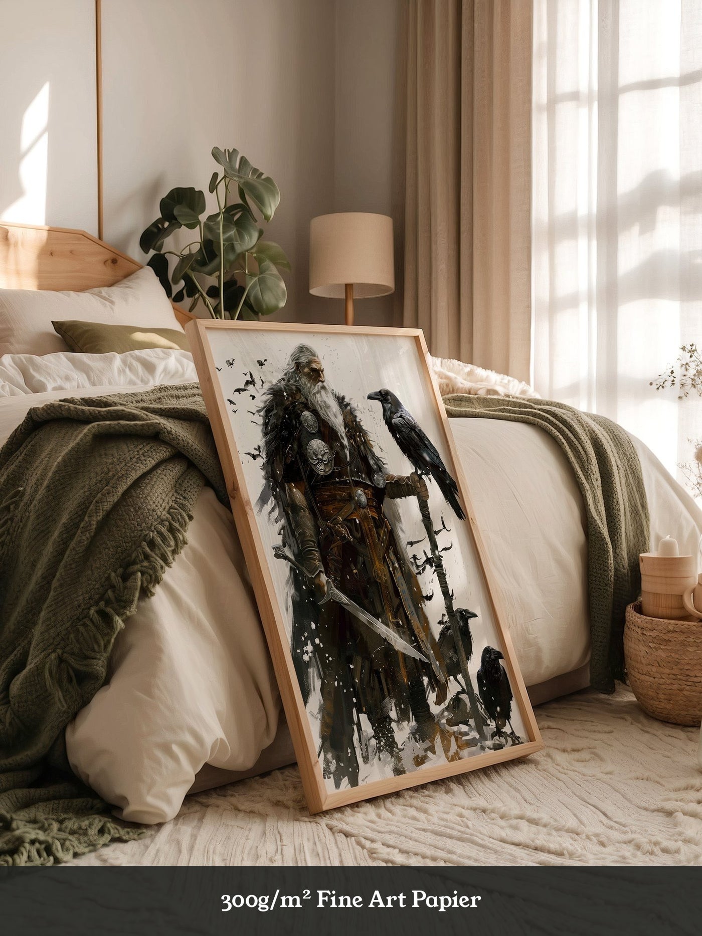 Wikingerkrieger Raben Illustration