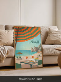 Amalfi Strand Grafisch Retro
