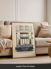 Luxus SUV Illustration Grau