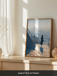 Frau Treppe Stadtansicht Silhouette