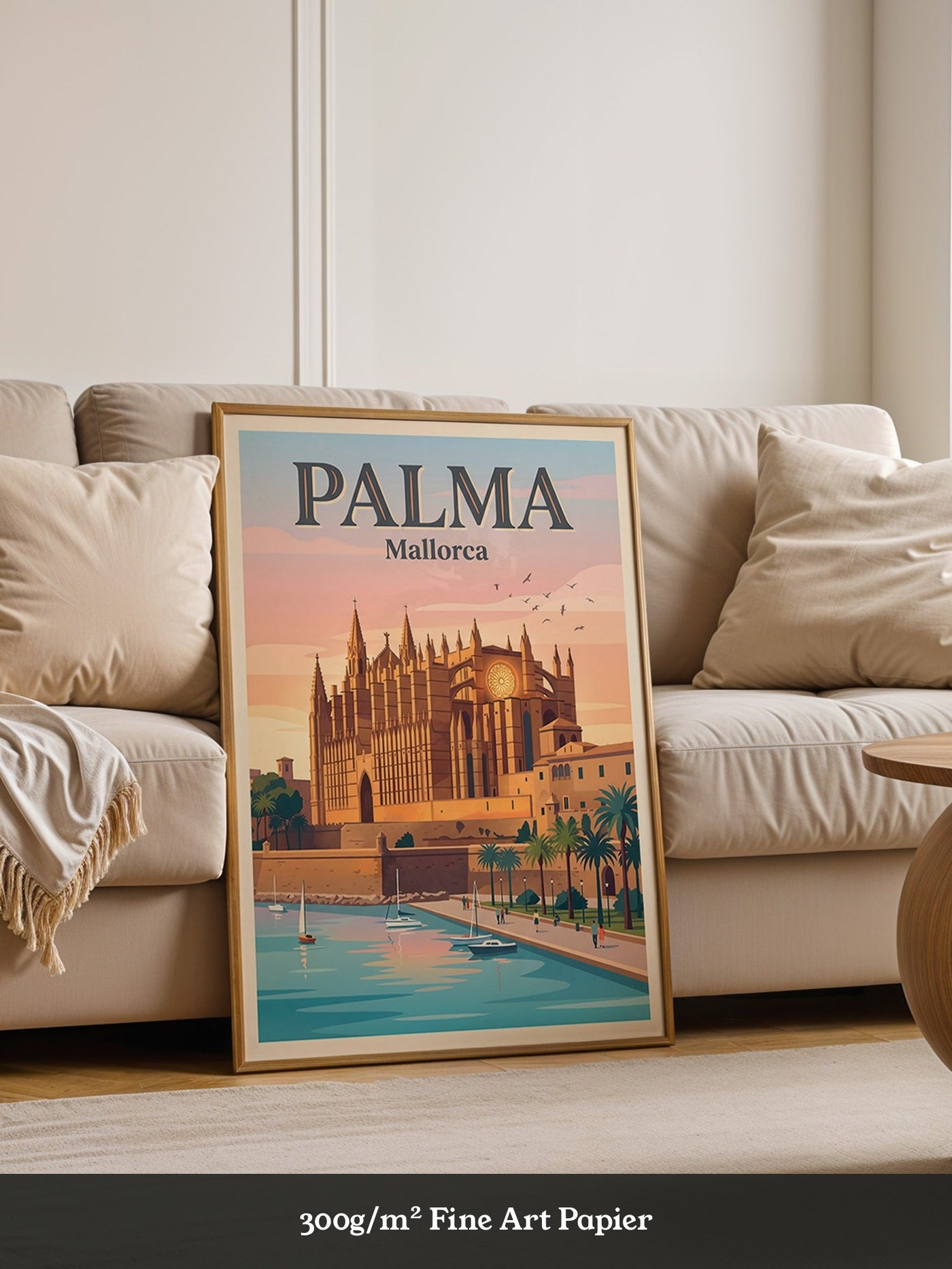 Kathedrale Palma Retro-Illustration