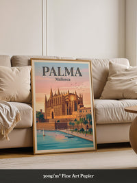 Kathedrale Palma Retro-Illustration