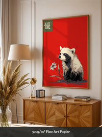 Panda Blume Rot Hintergrund