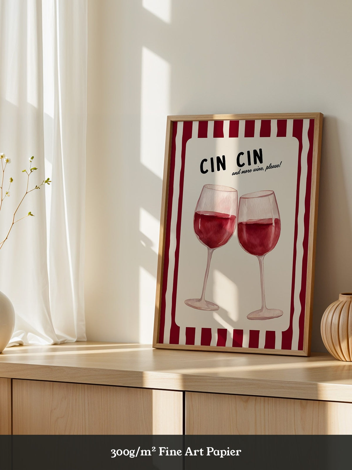 Weingläser rot gestreift