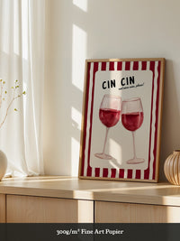 Weingläser rot gestreift