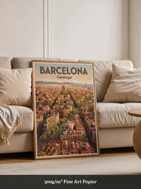 Barcelona Stadtpanorama Dämmerung