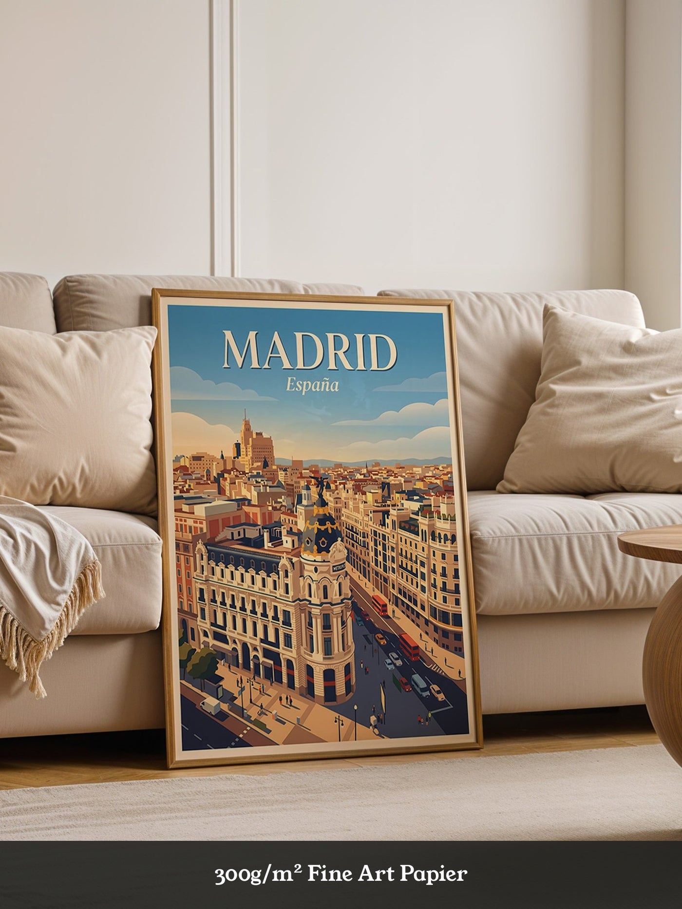 Madrid Skyline Retro Look