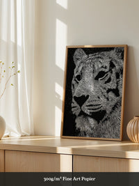 Tigerkopf Kunstvolles Schwarzweiß