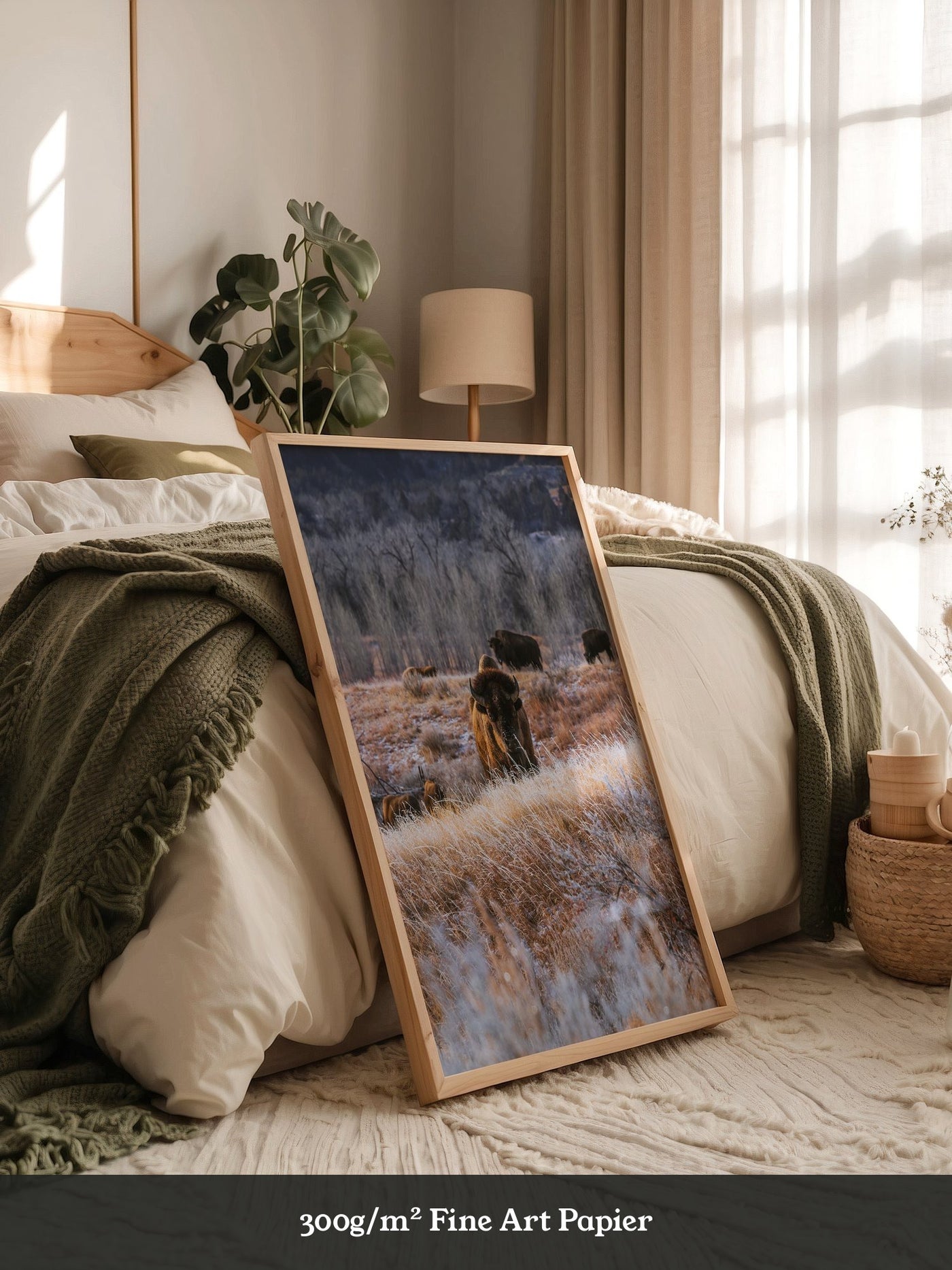 Bison Winterlandschaft Frost