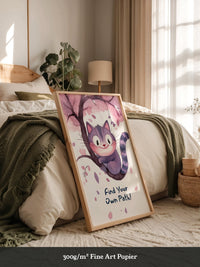 Katze Kirschbaum Aquarell