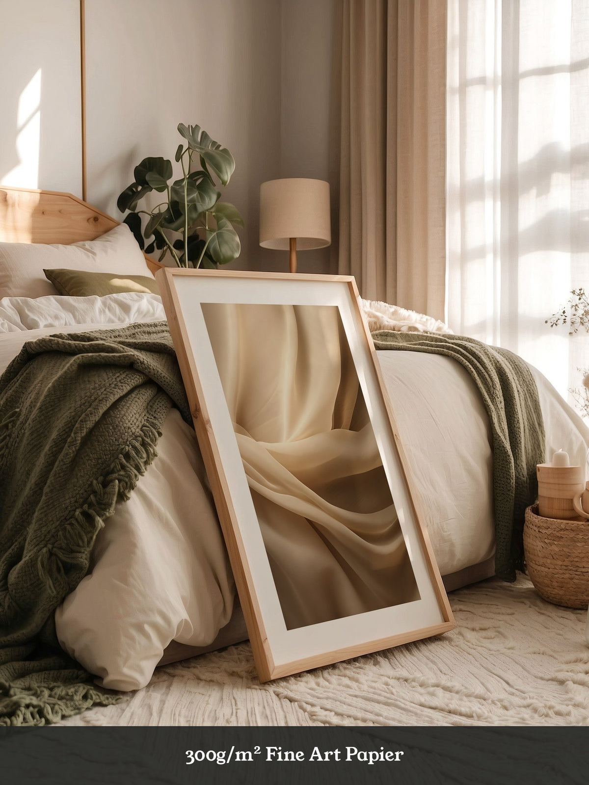 Seidenschleier Beige Faltenwurf