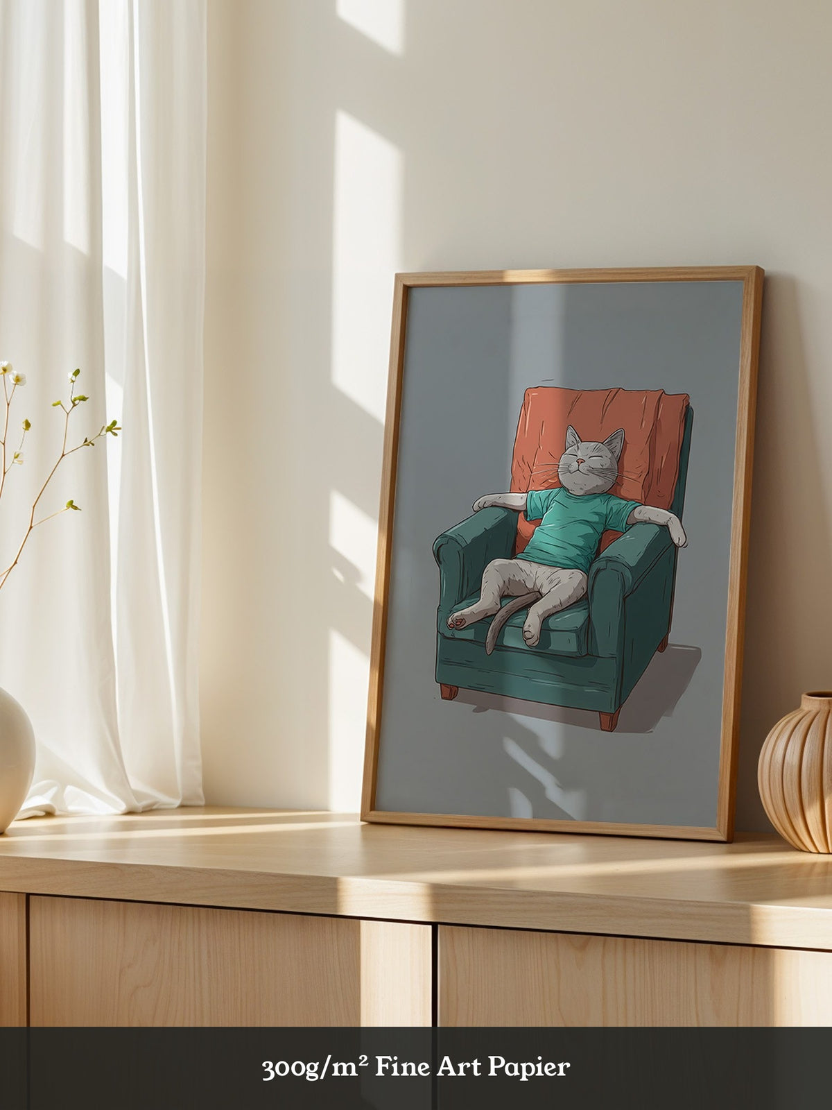 Entspannte Katze Sesselgrafik