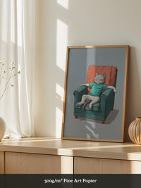 Entspannte Katze Sesselgrafik